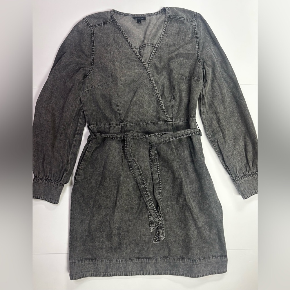 332. Who What Wear Charcoal Wrap Dress - Picture 2 of 6